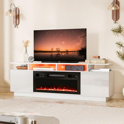 Cozy Castle Fireplace TV Stand for 65 70 75 Inch TV,LED...