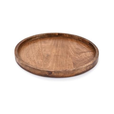 EDHAS Round Wooden Candle Holder Tray Cover