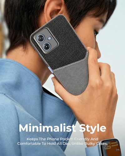 Image of Jkobi Back Cover Case for Motorola Moto G64 5G (Dual PU Leather Stitch | Professional Minimalist | Soft and Flexible)