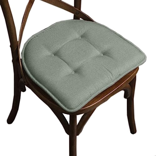 Marina Decoration Home Decor Premium Thick Comfortable Indoor Tieless U-Shaped Seat Pads Kitchen Dining Memory Foam Chair Cushion Tufted Nonslip Rubber Back Seat Topper 17 x 16, 4 Pack Green Color by Marina Decoration - Image 8