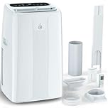 Condizionatore Portatile 14000 BTU con Deumidificatore 4 in 1, Ventilatore di Raffreddamento a 2 Velocità, Display Digitale e Telecomando, Kit Finestra, Timer 24 Ore Per Stanze Fino a 32 m²