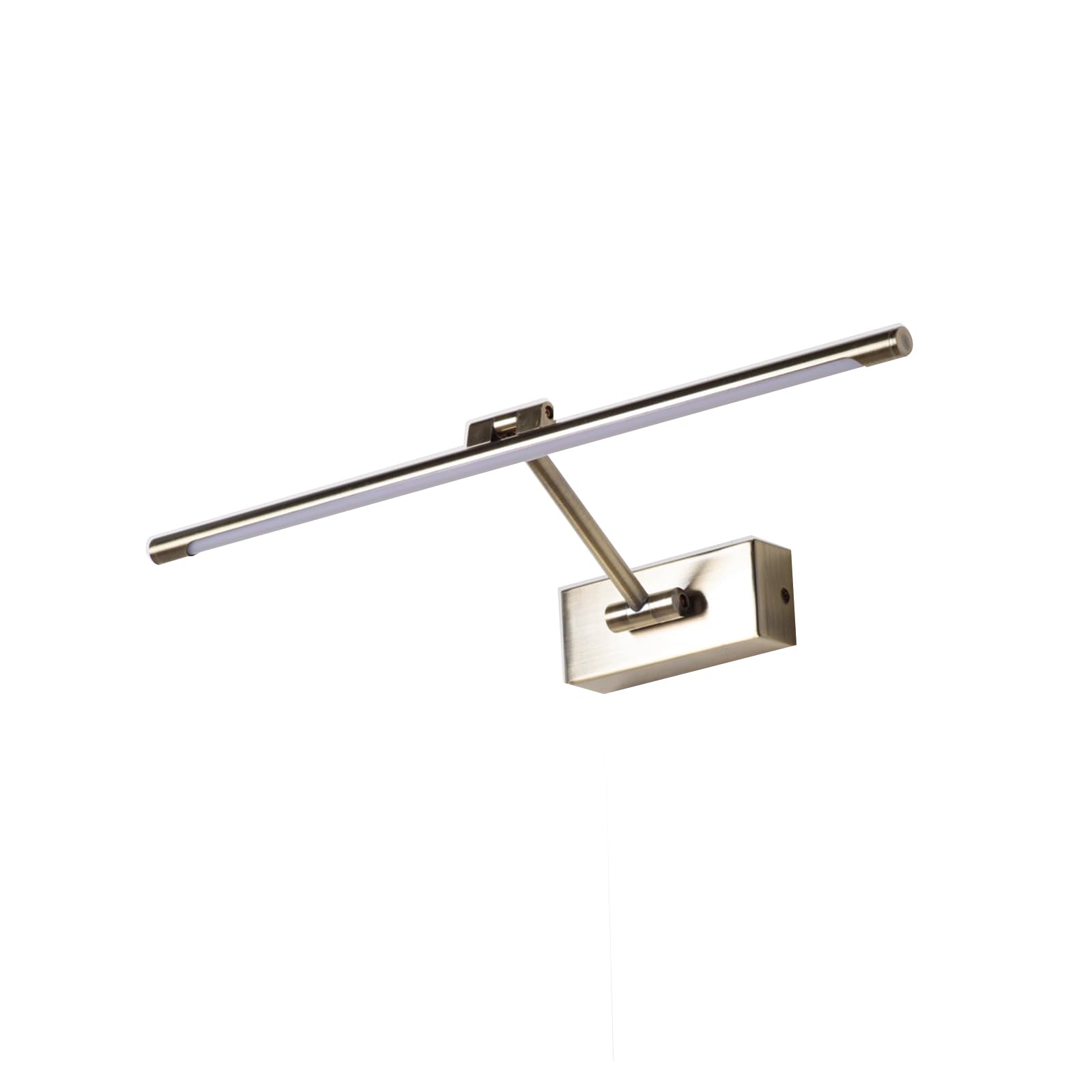 Alpinaluz Aplique LED Cobre Envejecido 48 cm 10W Luz Blanca Cálida 2700K MIRO Brazo Articulado Orientable Iluminación para Cuadros y Espejos Acabado Dorado Cepillado con Driver KGP