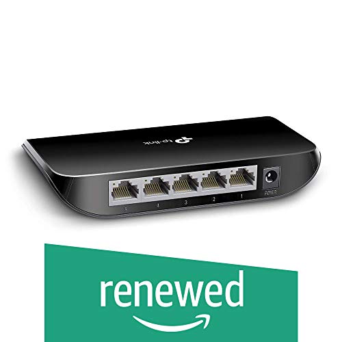 (Renewed) TP-Link TL-SG1005D 5-Port Gigabit Ethernet Unmanaged Desktop Switch (Black)