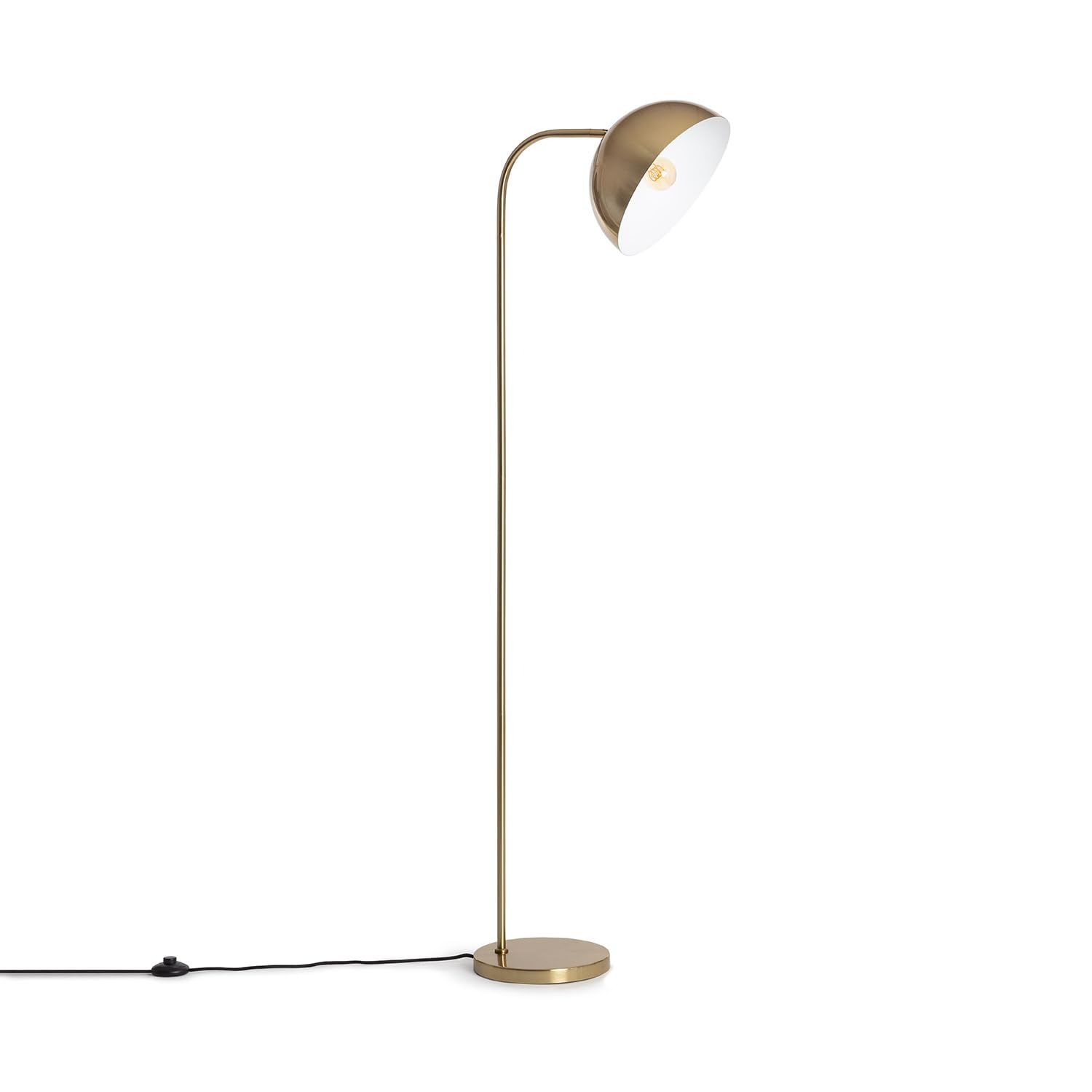 LEDKIA Lámpara de Pie Metal Bowlen Dorado