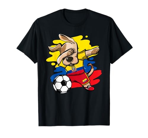 Dabbing Dog Equador fãs de futebol Jersey Equador futebol futebol equatoriano t-shirt, Preto
