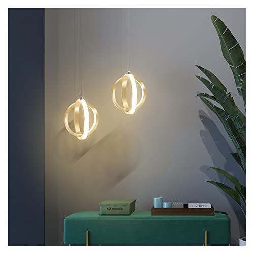 Lustre moderne à LED sphérique or avec éclairage de lustre à tête unique