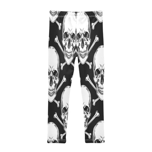 Toddler Girls Leggings Printed Yoga Pants Leggings White Skull Head for Kids2