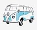 Produktbild BRISA VW Collection - Volkswagen Selbstklebendes Wand-Tattoo-Aufkleber-Dekoration-Poster mit T1 Bulli Bus Samba Design(Silhouette/Blau)