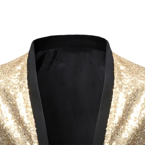 Men's Shiny Suit Jacket Lightweight Slim Fit Party Style Coat for Casual Nightclub Performance2