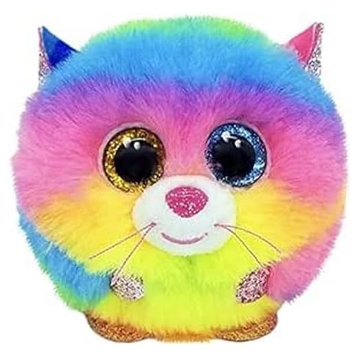 TY- Gizmo Cat Puffies Peluches, 2007540, Multicolore