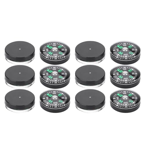 Mini Pocket Compass, 20mm 12pcs Outdoor Portable Survival Compass for Kids Adults Professional Compass Navigational Tool for Hiking Camping Traveling Boating Survival(North)