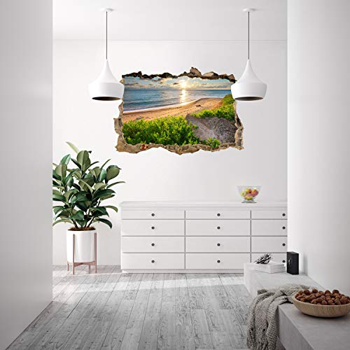 Wandmotiv24 Adesivo da Parete 3D Cielo, Mare e