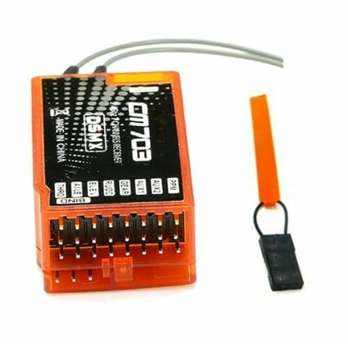 HouseVibe Orange CM703 7CH DSMX Compatible Receiverβ 2.4GHz 7-Channel RC Receiver with PPM/PWM Output, Enhanced Anti-Interference, for Spektrum/JR Transmitters
