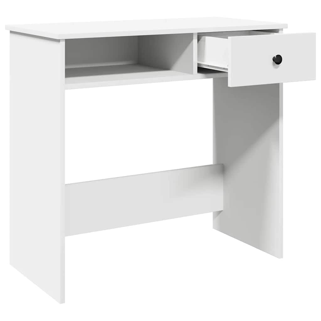 Scrivania bianca 80 x 40 x 75 cm, materiale in legno, spaziosa superficie di lavoro, ideale per casa, ufficio, giochi, cameretta dei bambini, con spazio di archiviazione