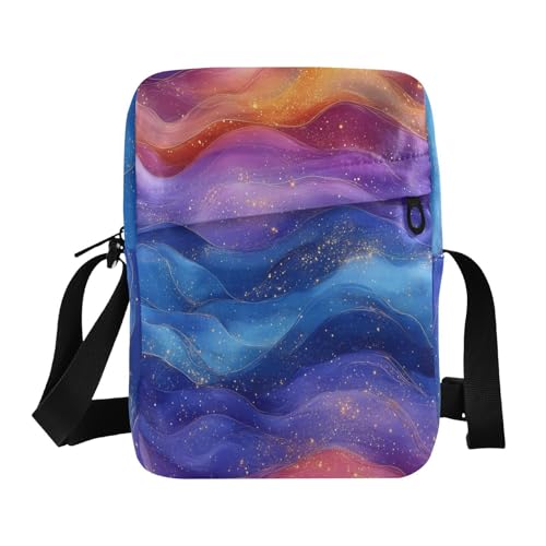 Burgundy Blue Rainbow messenger bag for women crossbody Crossbody Bags For Women Cross Over Purse Adjustable Strap for Travel School