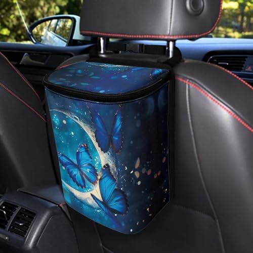 Image of Skeleton Roses Pattern Car Trash Bin Collapsible Car Organizers and Storage for Front Seat Multipurpose Trash Bag Automotive Garbage Can Car Accessories Interior Car Organizer