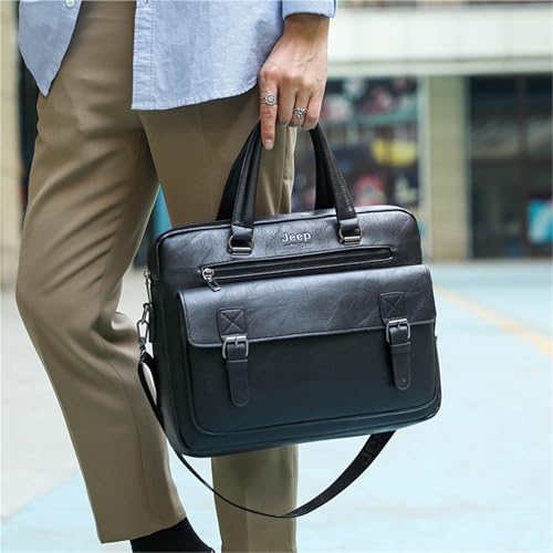Large-capacity men's handbags, men's business briefcases, shoulder bags, retro business bags, leather bags4