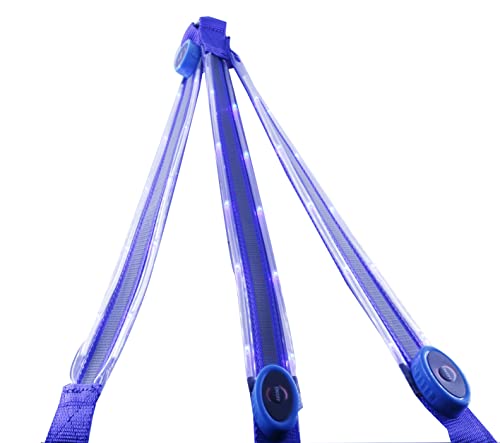 NEFTF LED Horse Breastplate Collar Bridle Halter High Visibility Tack for Night Horse Riding (Blue)