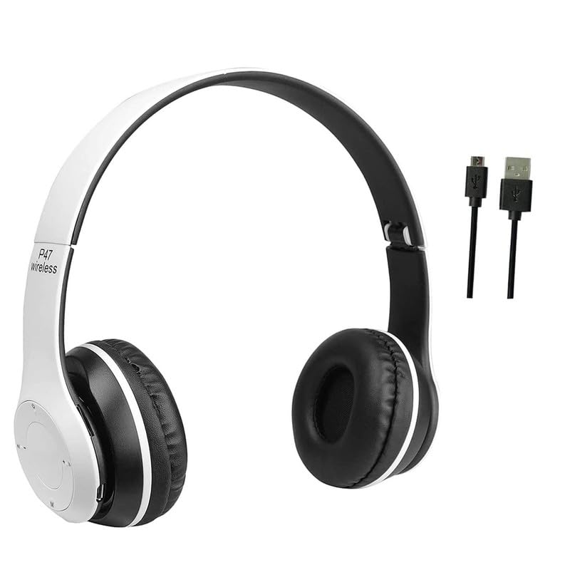 Image of P47 2024 Wireless Portable Gaming Headphone Microphone Stereo Card Support Bluetooth Headset (White)