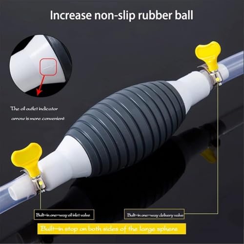 Image of Manual Fuel Transfer Pump with Hand Siphon Bulb Pipe for Petrol Diesel Water Liquid Transfer Portable Pump