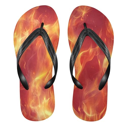 CEBUGI Unisex Flip Flop -Flat Sandal -NonSlip Couple Slippers -Natural Rubber Foam Soles Ultimate Comfort and Durability for Indoor Outdoor|Flames
