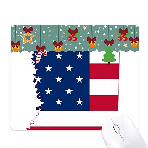 Tapis de souris Mississippi en caoutchouc avec motif drapeau des États-Unis et étoiles