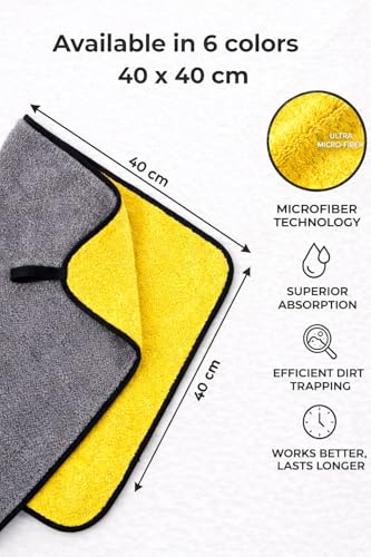 Image of Microfiber Towel for Car Cleaning 400 GSM TRIZONE Micro Fiber Cleaning Towel, Cloth for Dusting Washing & Mirror Glass Cleaning, Microfiber Cloth for Drying & for Car Detailing (4 Colors) Pack(2)