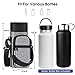 CaseBot Water Bottle Carrier Bag Sling Case, Sports Water Bottle Pouch Holder Sleeve with Adjustable Shoulder Hand Strap and 2 Pockets for Men Women Hiking Camping Travelling, Gray