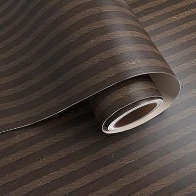 VaryPaper Dark Brown Wood Contact Paper Peel and Stick Wood Stripes Wallpaper for Bedroom Wall Removable Self Adhesive Waterproof Wood Grain Vinyl Wrap for Cabinets Countertops Furniture 15.7''x78.7''