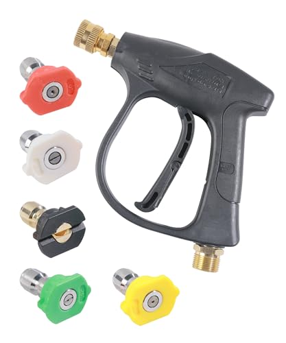 PAIYUE Short Pressure Washer Gun,Car Accessories Pressure Washer Guns,Automotive Tool Car Wash Sprayer Gun with Outlet Quick Connect,Auto Cleaning Sprayer Tool,Used on Driveways (Cleaning Gun/Nozzle)