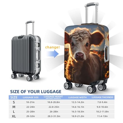 VOSERY Travel Luggage Cover - Sunset Sunflower Small Cow Washable Suitcase Covers Protector Fits 18-32 Inch Luggage4
