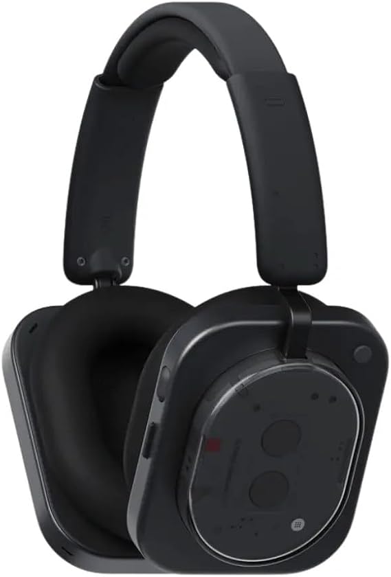 Nothing Headphone (1) Hybrid Active Noise Cancelling Headphones, Wireless Over-Ear Headphones with 6 Mics, 80Hrs Playtime, Hi-Res Audio, KEF-Tuned, Spatial Sound, Comfort Fit & Fast Charging, Black