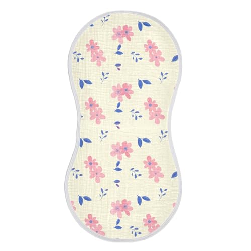 4 Pack Baby Burp Cloths, Soft Absorbent Burping Cloths for Babies, Cotton Milk Spit Up Rags, Large Size for Newborns, Baby Boys and Girls (Pink Flowers)2