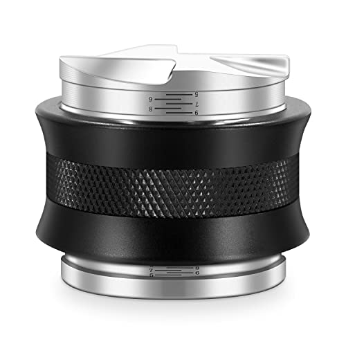 Seeblu 58Mm Espresso Tamper, Coffee Distributor For 58Mm Portafilter, Dual 2 In 1 Espresso Leveler Distributor, Adjustable Depth Coffee Hand Tamper Tool, Black #TOP7