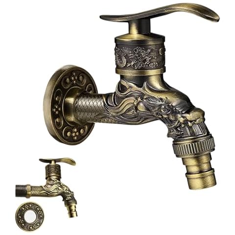 Vintage Carved Brass Basin Tap for Home Cover