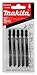Makita 5 Piece - T Shank Wood Jigsaw Blades For Jig Saws - Fine & Straight Cuts For Soft Wood & PVC - 4" 9 TPI HCS Saw Blades
