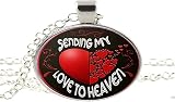 Sending My Love To Heaven - Collar con foto de cristal para hombre y mujer, joyería como regalo