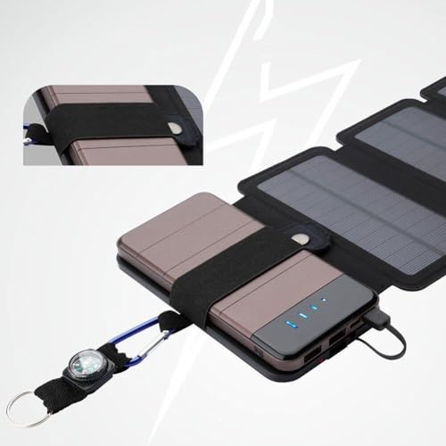 Cargador solar Lpitoy con panel solar plegable y puertos USB para teléfonos móviles en acampadas 5