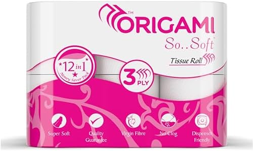 Origami So Soft Toilet Tissue Paper | 3 Ply | Pack of 12 | 160 Pulls Each
