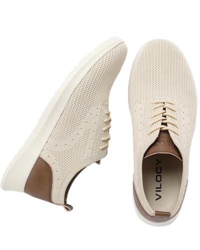 VILOCY Men's Fashion Dress Sneakers Casual Walking Shoes Business Oxfords Comfortable Breathable Lightweight Tennis