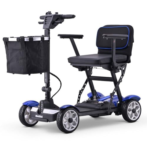 Elektromobil​ Seniorenmobil​ 4 Räder Reise Klappbar Mobilitätsroller mit Korb Leichte für den Kofferraum Ihres Autos Zusammenklappbar Leicht Für Ältere Menschen Mit Behinderungen