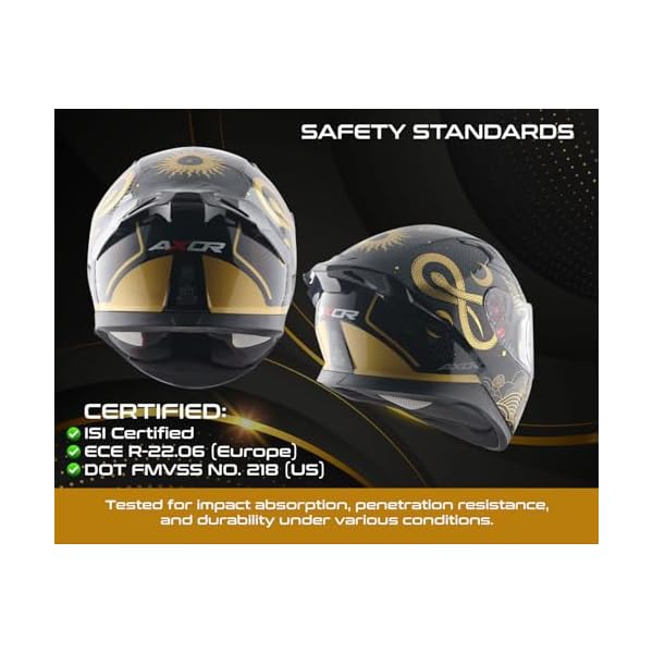Axor-Apex-Infinity-Full-Face-Helmet-DualSpoiler-RaceReady-Aerodynamic-Design-HighImpact-ABS-Shell-UltraVent-Airflow-System-Black-Gold-XL Axor Apex Infinity Full Face Helmet DualSpoiler RaceReady Aerodynamic Design HighImpact ABS Shell UltraVent Airflow System Black Gold-XL