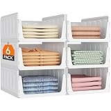 Lifewit Stapelbar Kleiderschrank Organizer, Ausziehbar Schrank, Stapelbar Aufbewahrungsbox für Bad Küchenschrank Lagerung, Multifunktionale Ordnungssystem, Camping Schrank, 24L，6 Pack