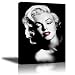 Monroe Canvas Wall Art, PIY Red Lips Monroe Wall Decor, 1 Piece Black and White Canvas Prints for Bedroom, 1" Deep Frame, Ready to Hang, Water Proof Artwork Decal