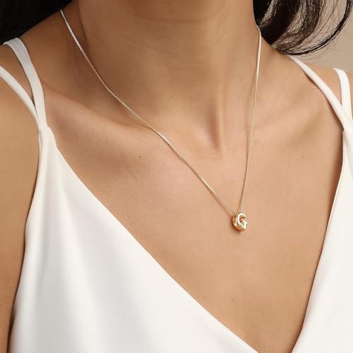 Image of Personalized Bubble Letter Initial Necklace, 14K Gold Plated, Dainty Pendant for Women, Trendy Gold Jewelry
