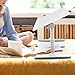 Ehozirta Adjustable Laptop Desk 5 Heights & 4 Angles with USB Fan Light, 23.6x15.7 Inch Wide Non-Slip Foldable Bed Table for Sofa Floor, Portable Grey