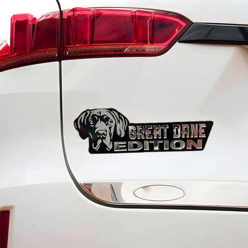 Image of Cute Dog Car Badge Laser Cutting Car Emblem,Funy 3D Acrylic Dogs Badge Rated Car Emblem Automotive Badge Decals and Stickers for Car, Truck, Rv, Boat Exterior Decoration (Dane B)