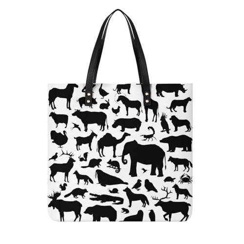 Sac à bandoulière animaux noir pour femmes le tote bag idéal en voyage