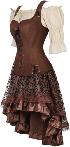 Robe médiévale femme 3 pièces style vintage et costume renaissance de qualité