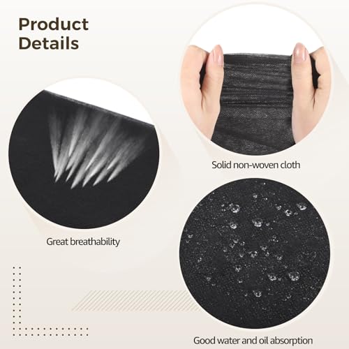 Sábanas desechables de polipropileno negro premium impermeables 31x71 para clínicas de estética 4